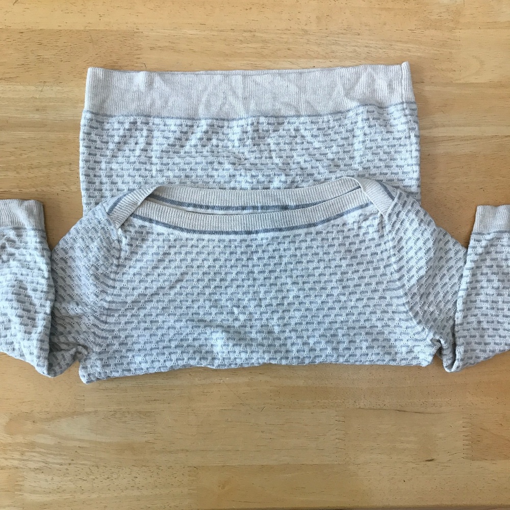 XS GAP Boat Neck Gray & Cream Sweater